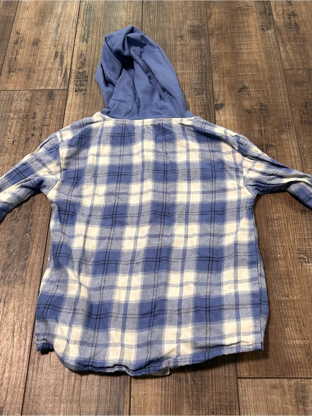 Carters Blue Plaid Hooded Long Sleeve 3T Shirt - Picture 2 of 4